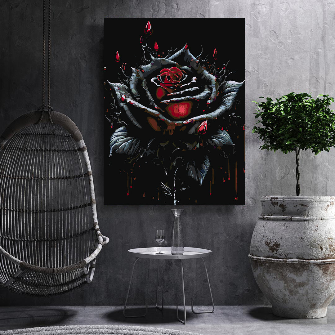 Malen nach Zahlen - Schwarze Rose 4694