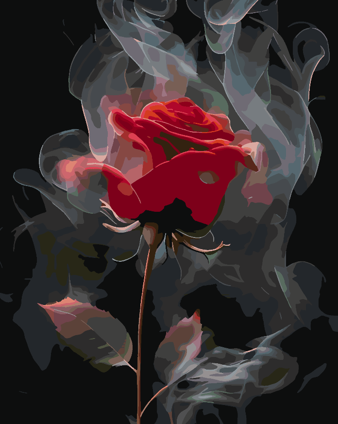Malen nach Zahlen - Rote Rose 4695