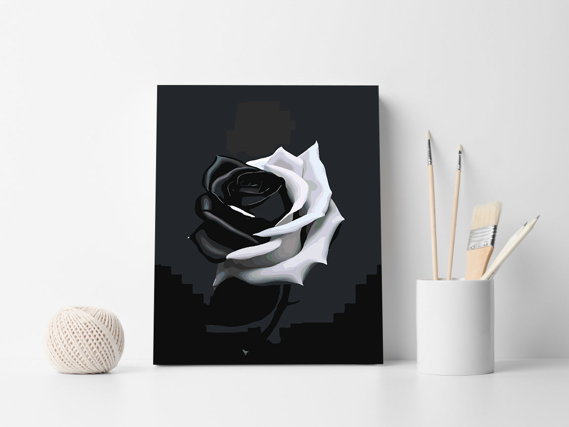 Malen nach Zahlen - Rose Ab Black 4696