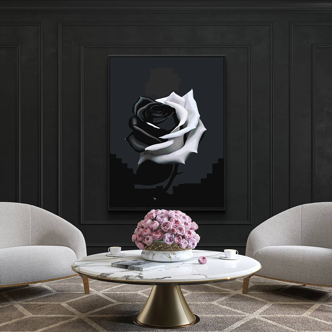 Malen nach Zahlen - Rose Ab Black 4696