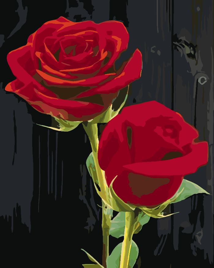 Malen nach Zahlen - Rote Rosen 4700