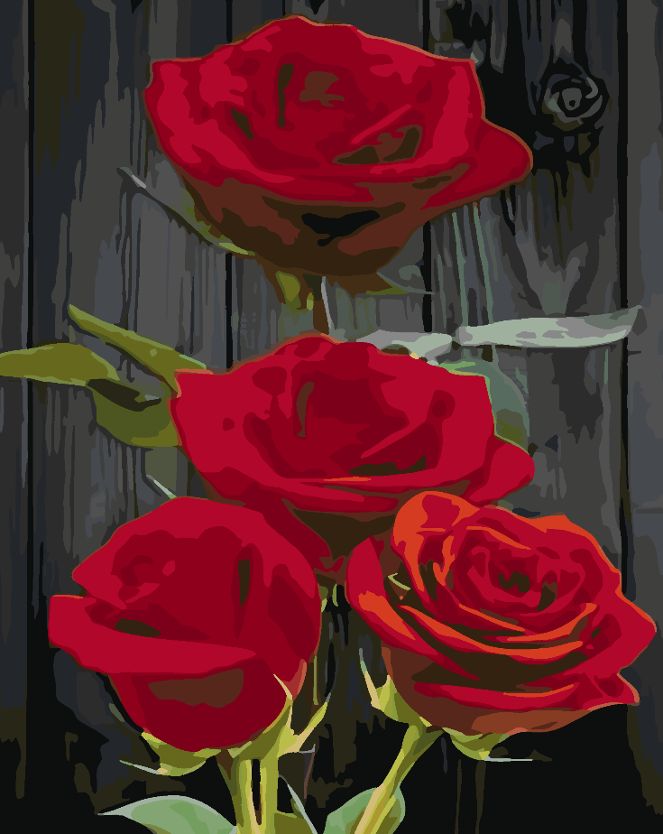 Malen nach Zahlen - Rote Rosen 4701