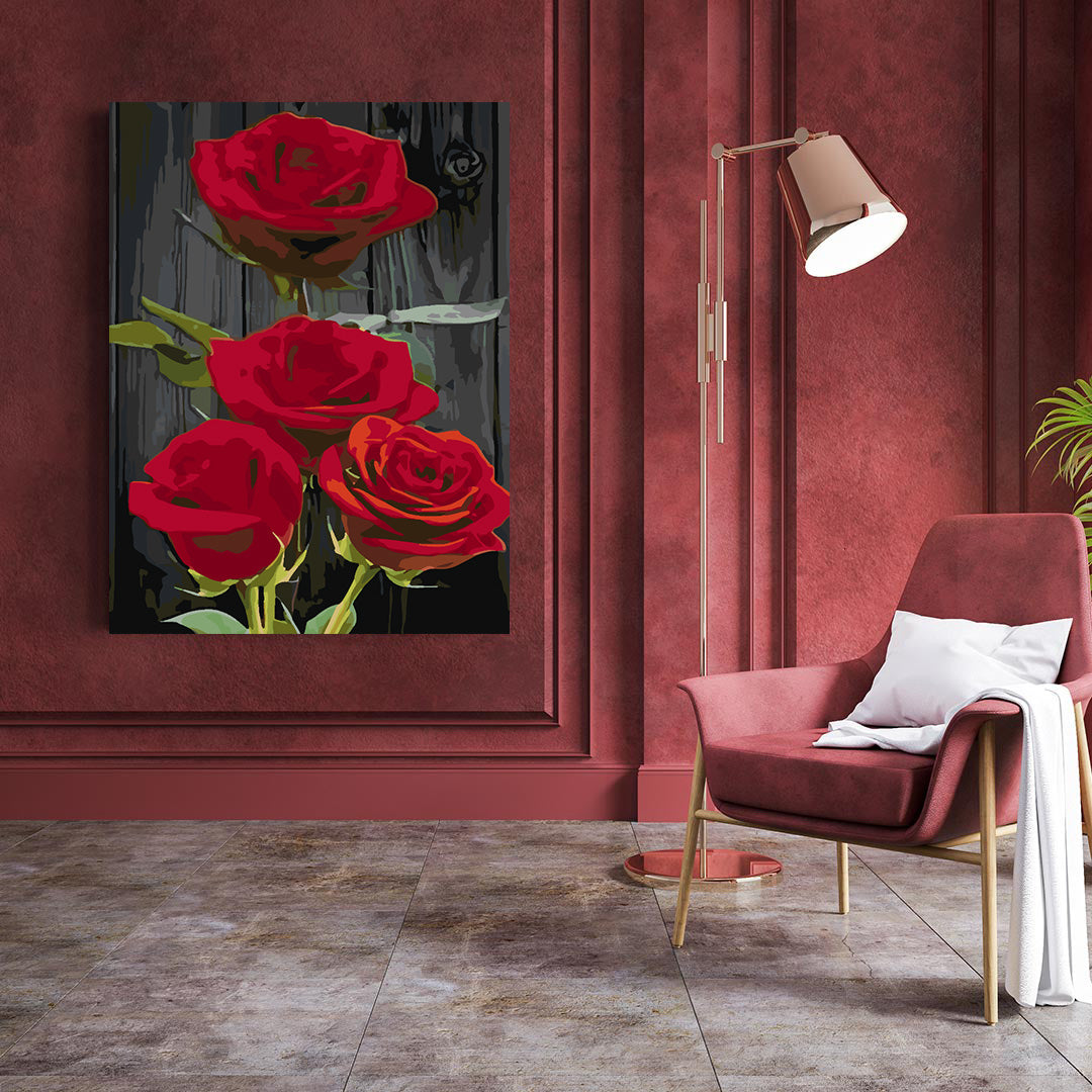 Malen nach Zahlen - Rote Rosen 4701