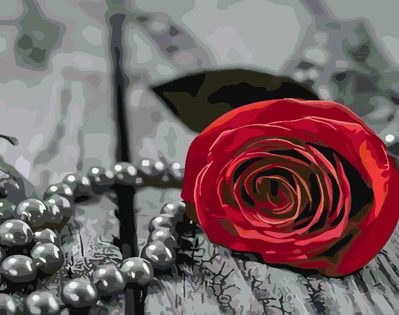 Malen nach Zahlen - Rote Rose 4704