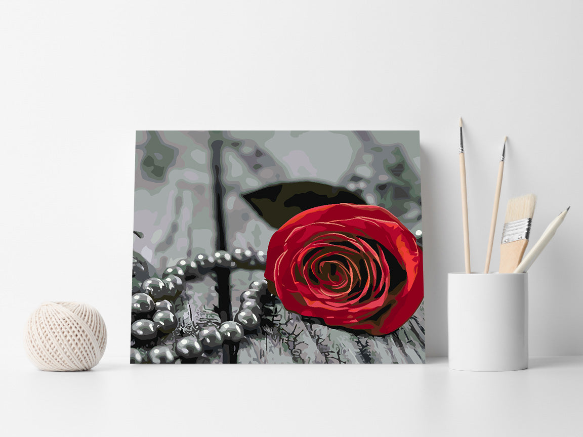 Malen nach Zahlen - Rote Rose 4704