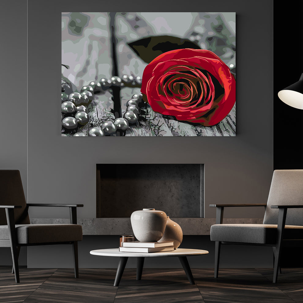 Malen nach Zahlen - Rote Rose 4704