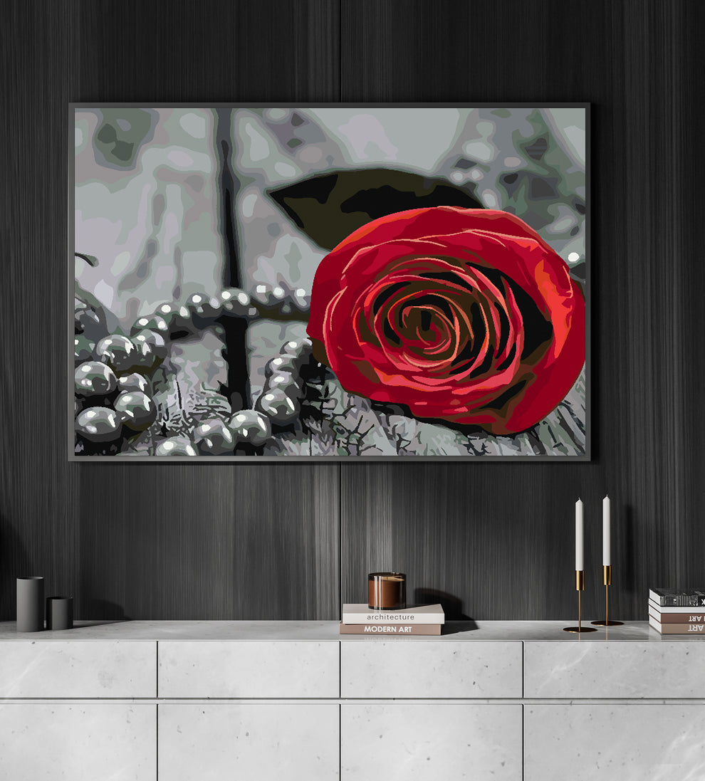 Malen nach Zahlen - Rote Rose 4704