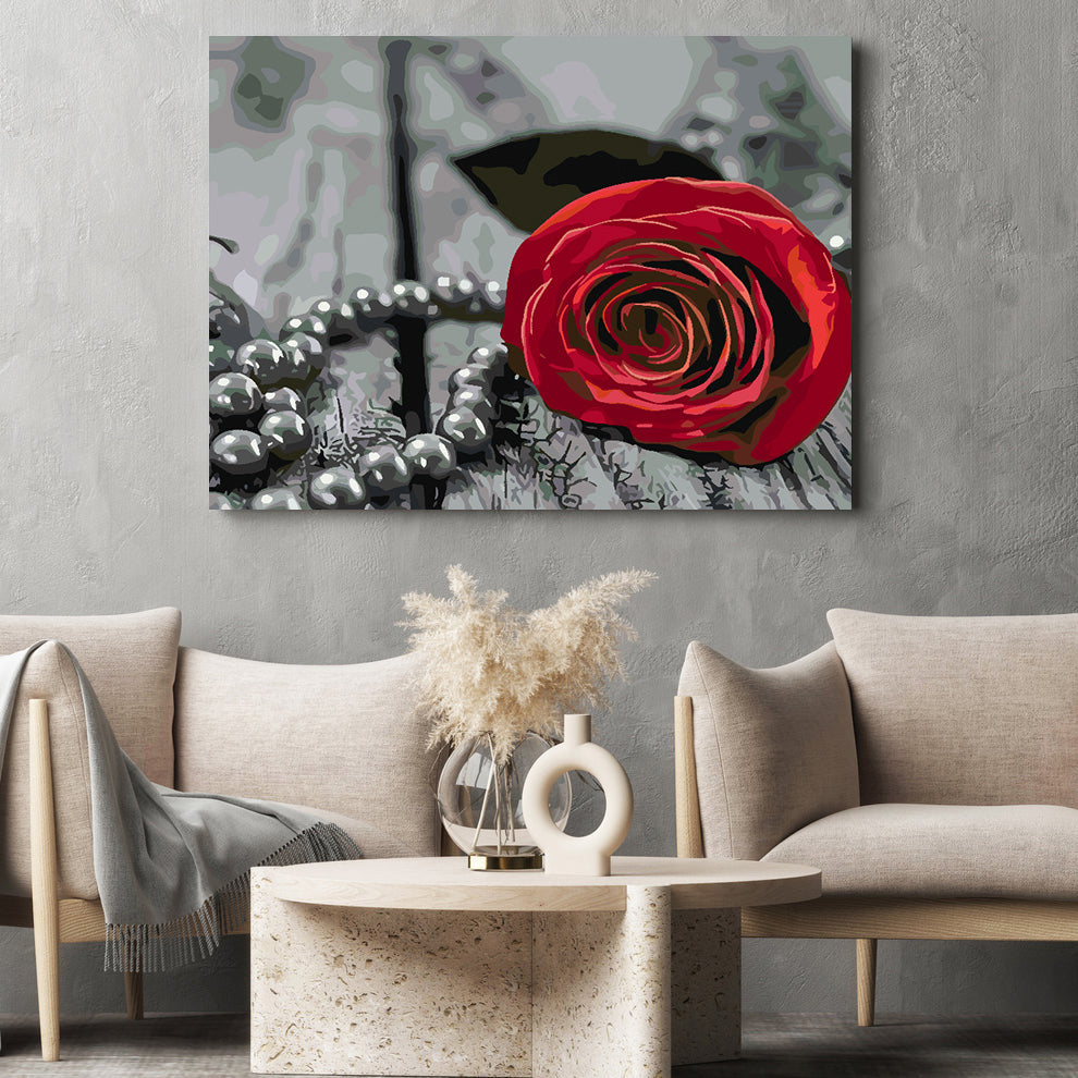 Malen nach Zahlen - Rote Rose 4704