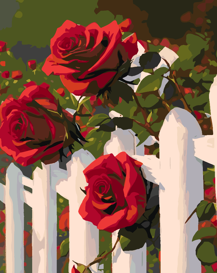 Malen nach Zahlen - Rote Rosen 4707