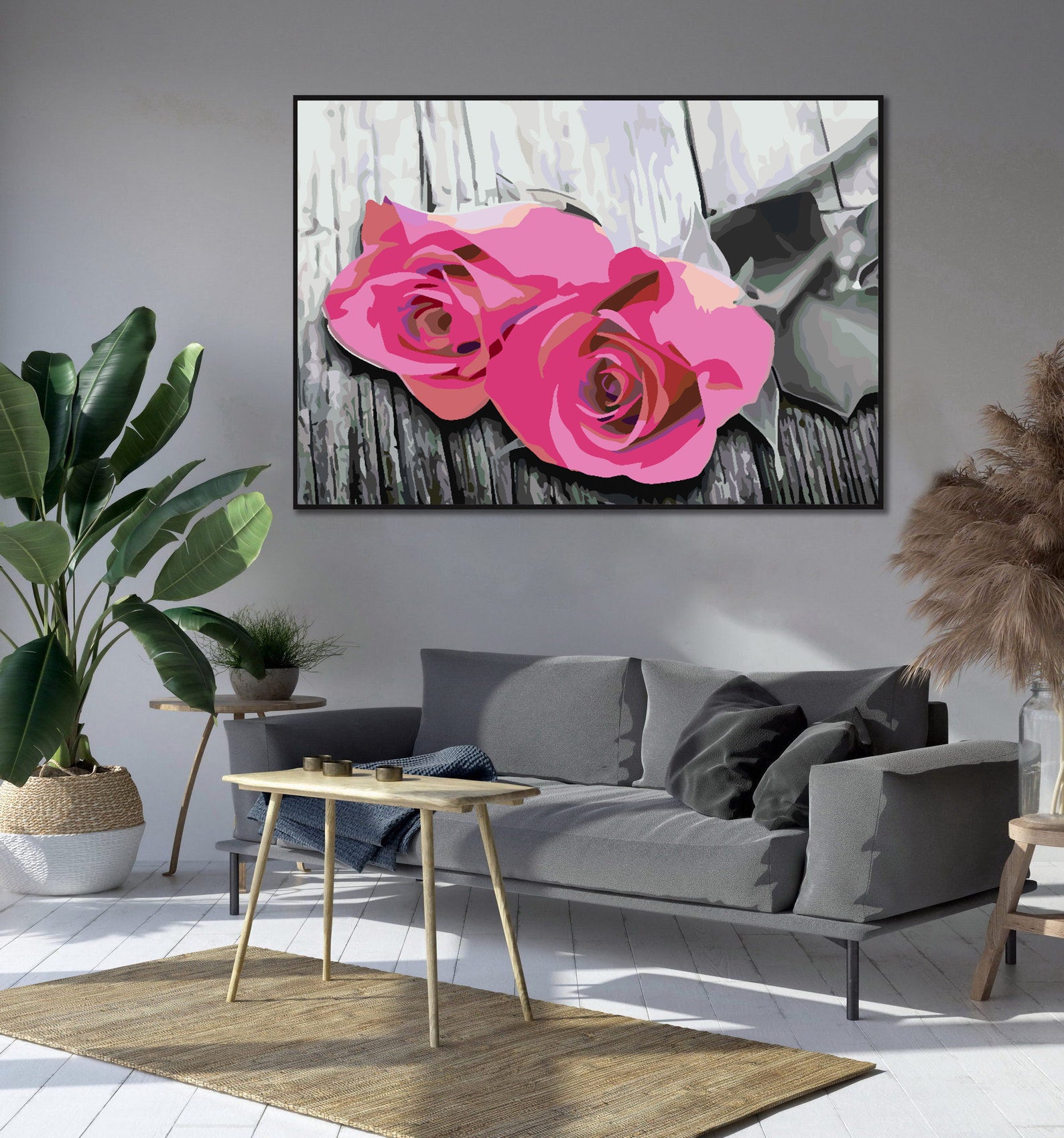Malen nach Zahlen - Rosa Rosen 4714