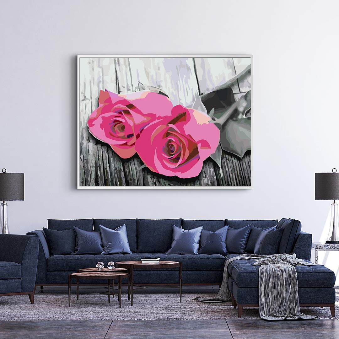 Malen nach Zahlen - Rosa Rosen 4714