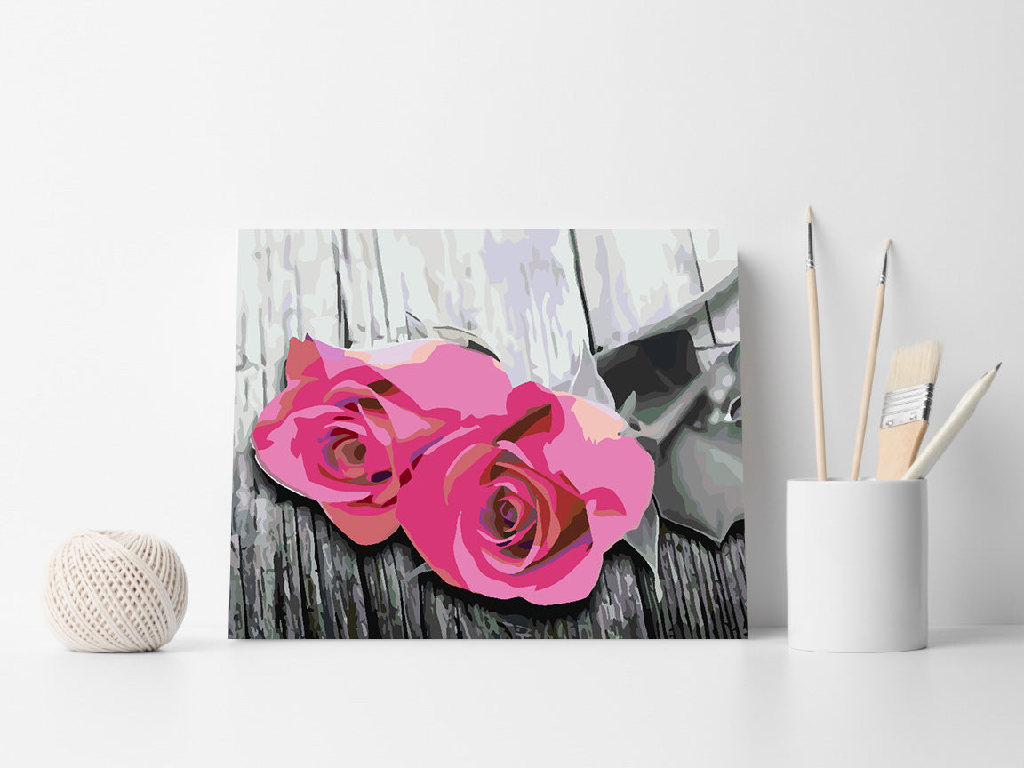 Malen nach Zahlen - Rosa Rosen 4714