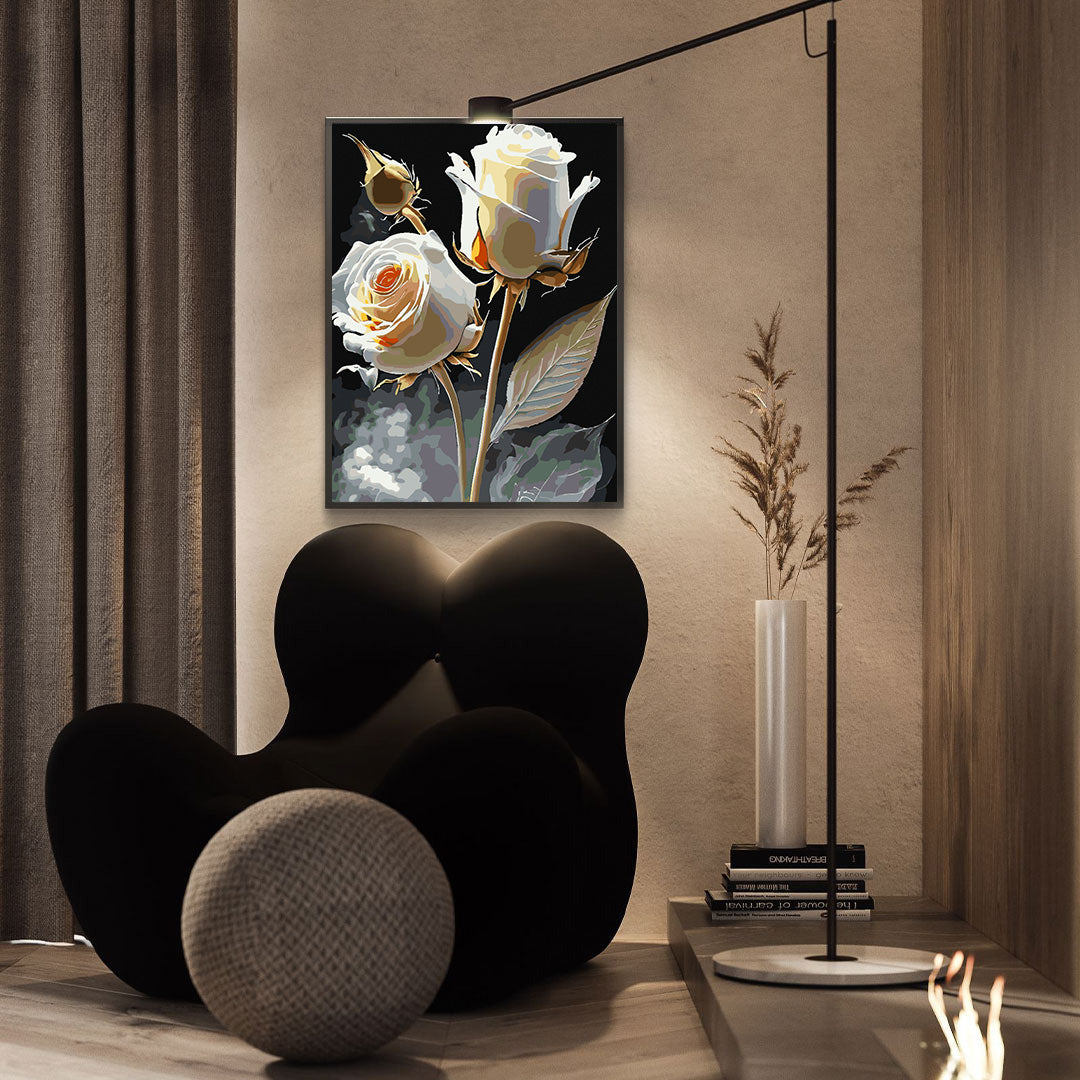 Malen nach Zahlen - Weiße Rosen 4716