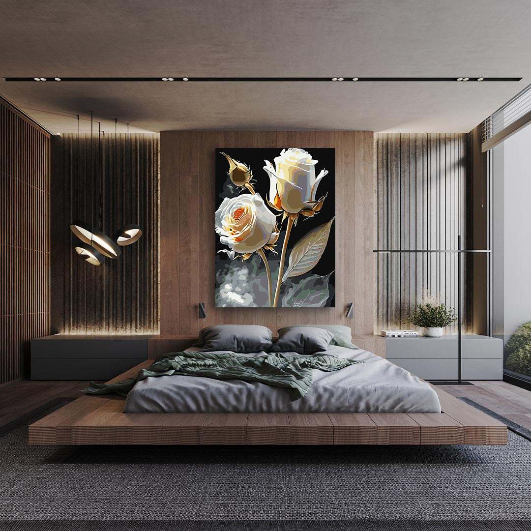 Malen nach Zahlen - Weiße Rosen 4716