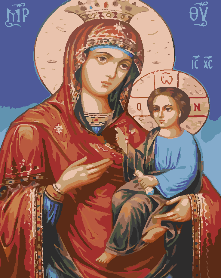 Malen nach Zahlen - Ikone der Gottesmutter von Kazan 4720