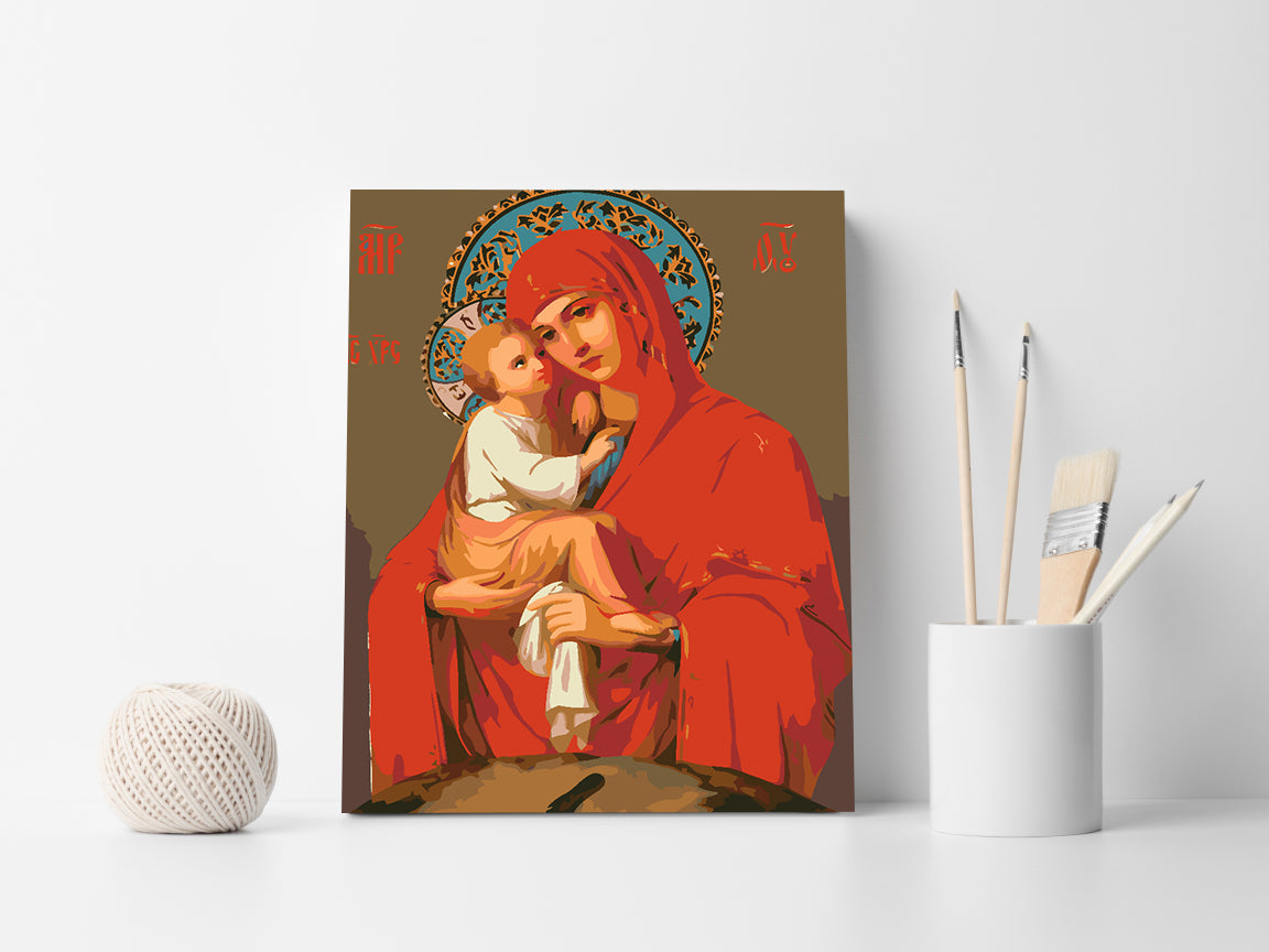 Peinture par numéros - Icône de la Mère de Dieu de Pochaev 4722
