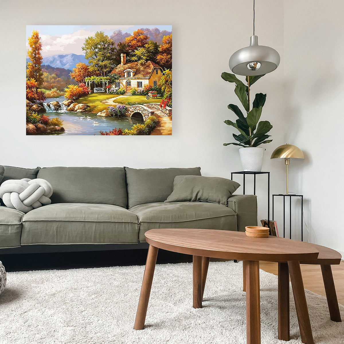 Set Pictură pe numere - Peisaj de Toamnă 60081