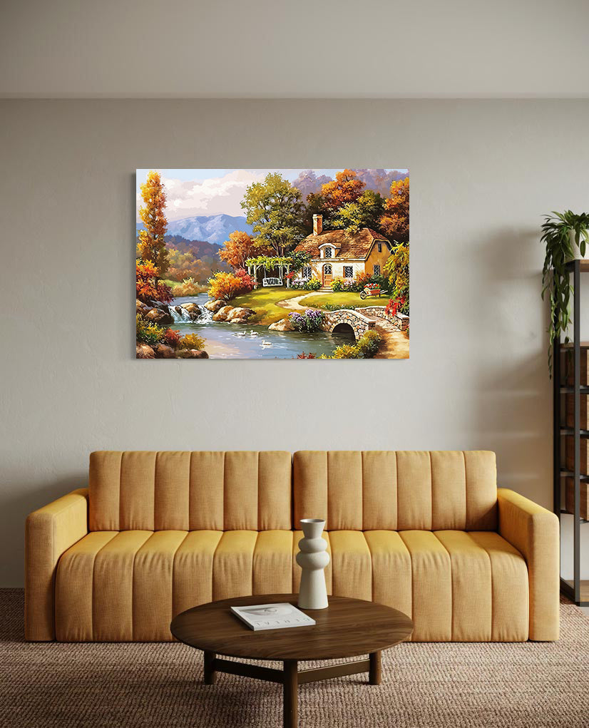 Set Pictură pe numere - Peisaj de Toamnă 60081