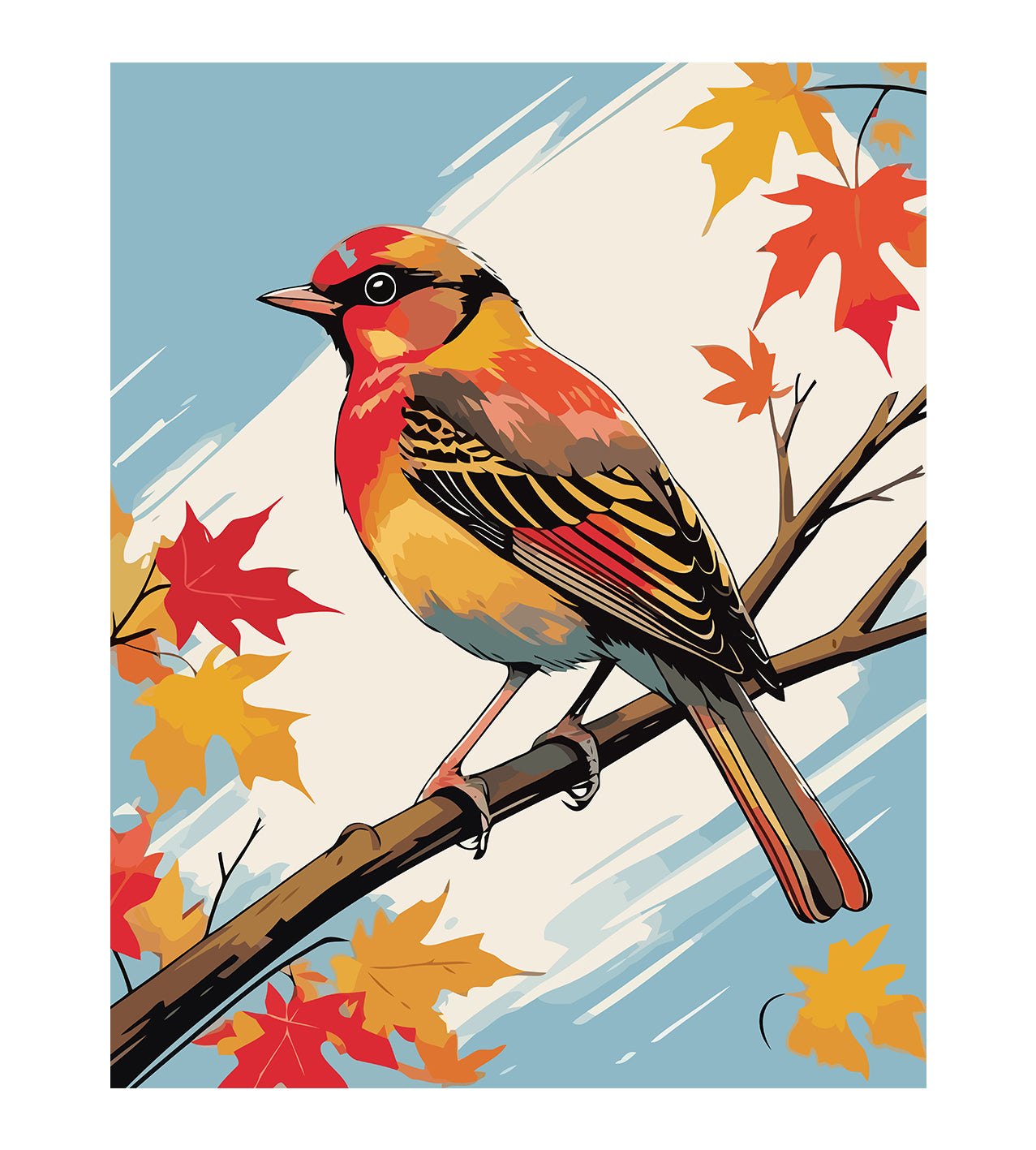 Set Pictură pe numere – Pasăre Multicolor 6069