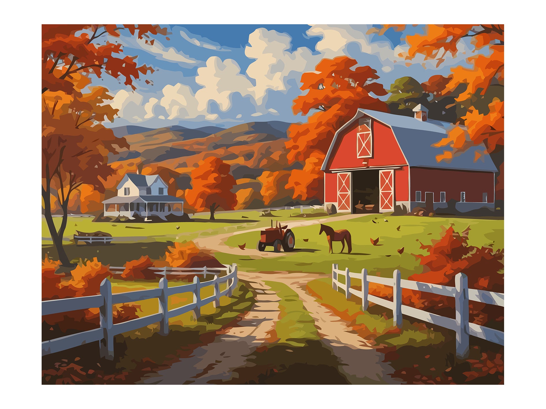 Set Pictură pe numere – Toamna la Fermă 6070