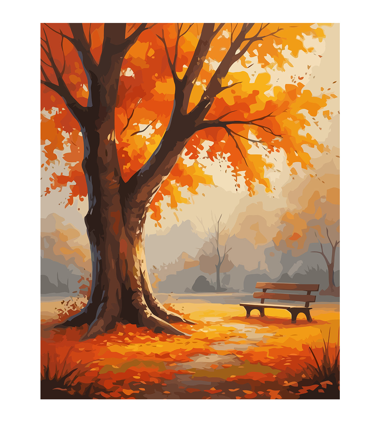 Set Pictură pe numere – Peisaj de Toamnă 6073