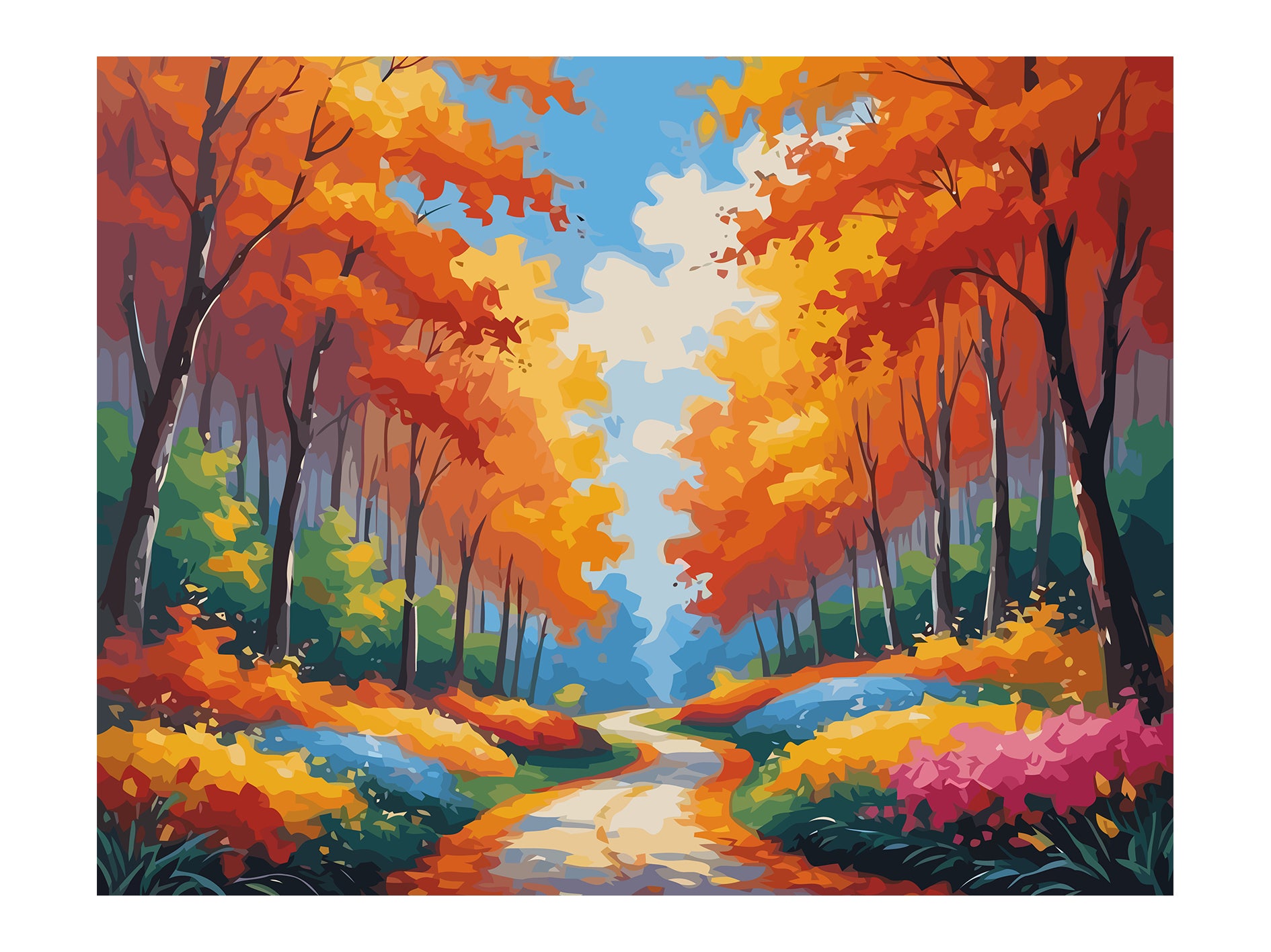 Set Pictură pe numere – Peisaj de Toamnă 6083