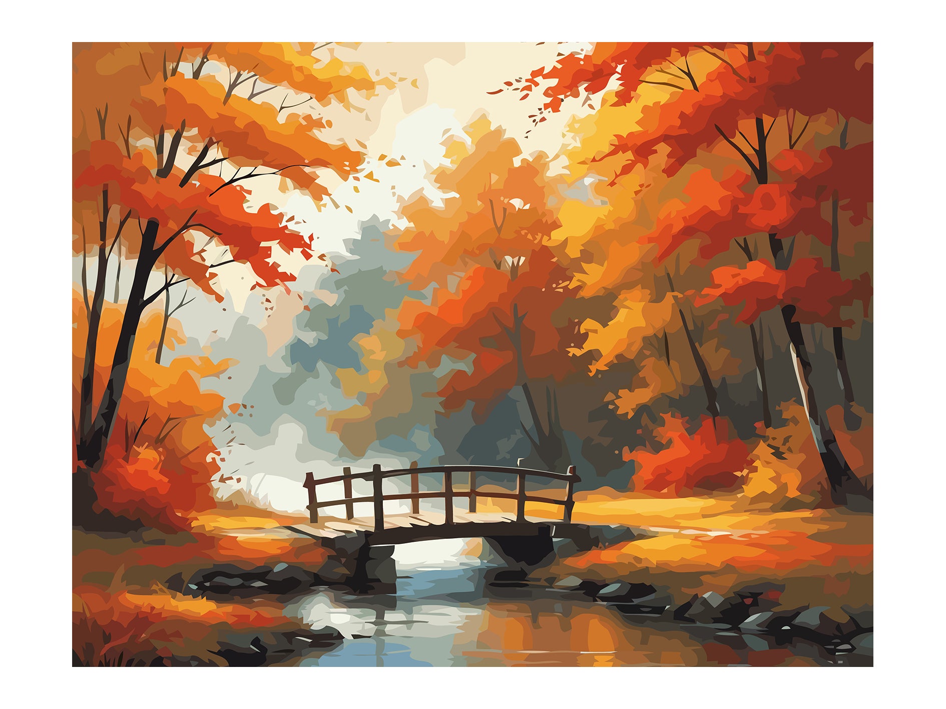 Set Pictură pe numere – Peisaj de Toamnă 6085