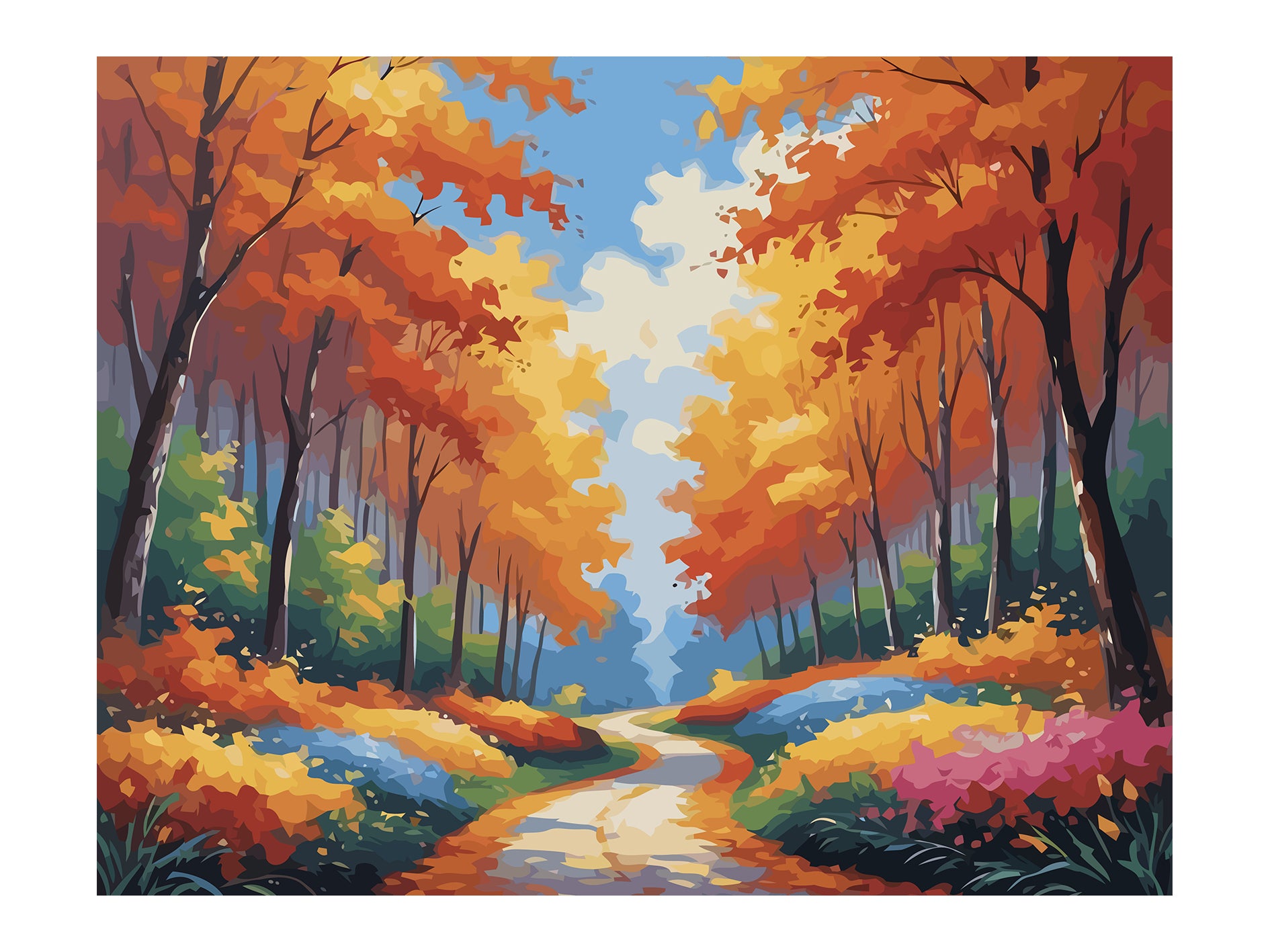 Set Pictură pe numere – Peisaj de Toamnă 6106