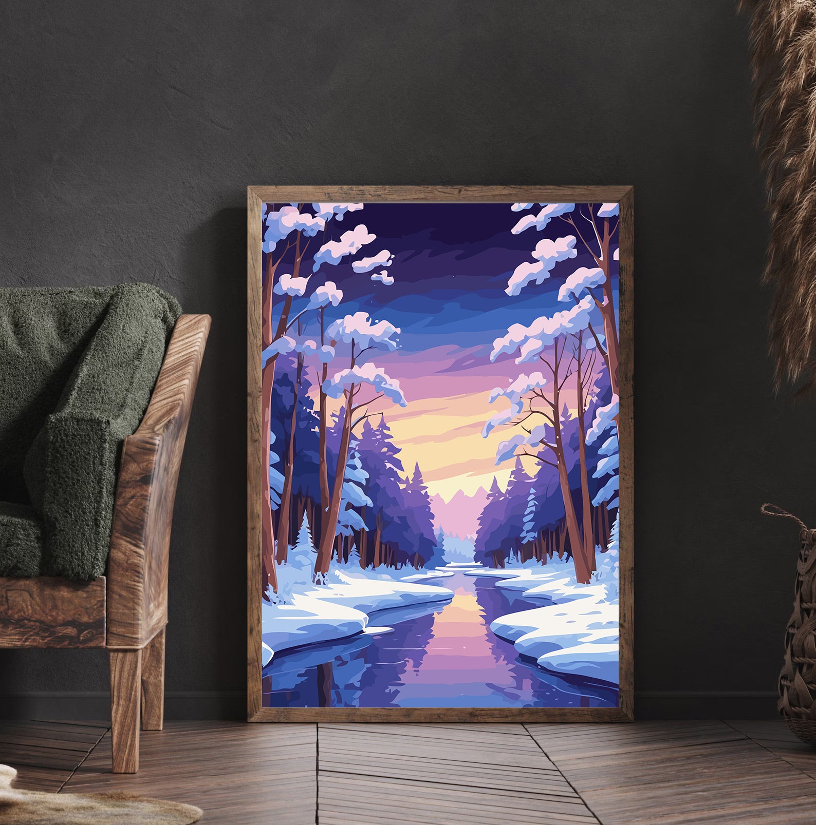 Set Pictură pe numere – Peisaj De Iarnă 6137