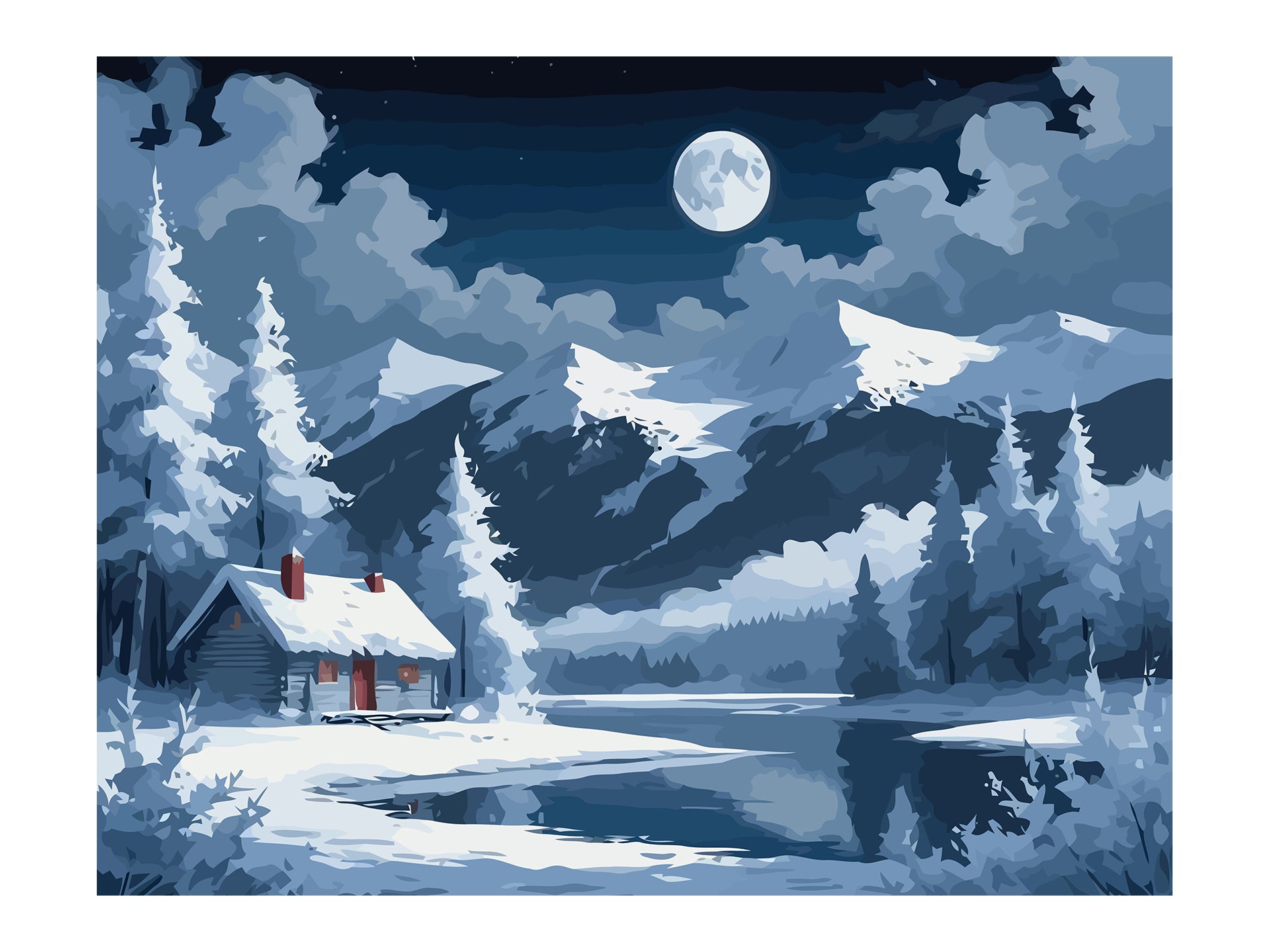 Set Pictură pe numere – Peisaj De Iarnă 6141