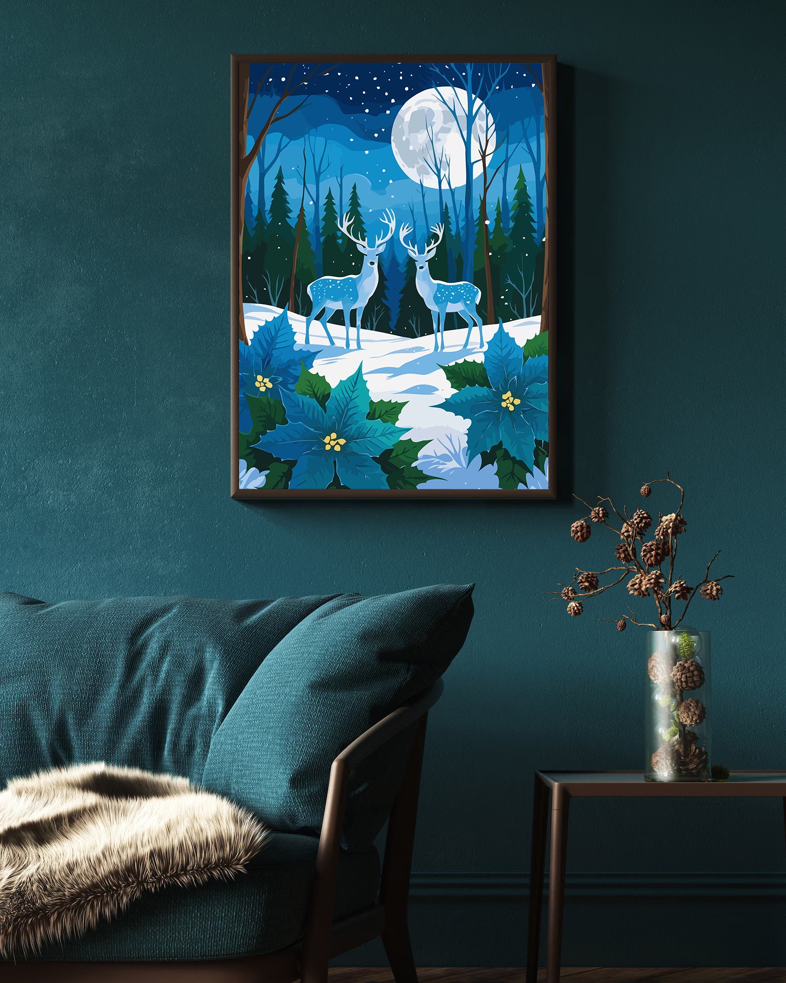 Set Pictură pe numere – Cerbi În Pădure Iarna 6142