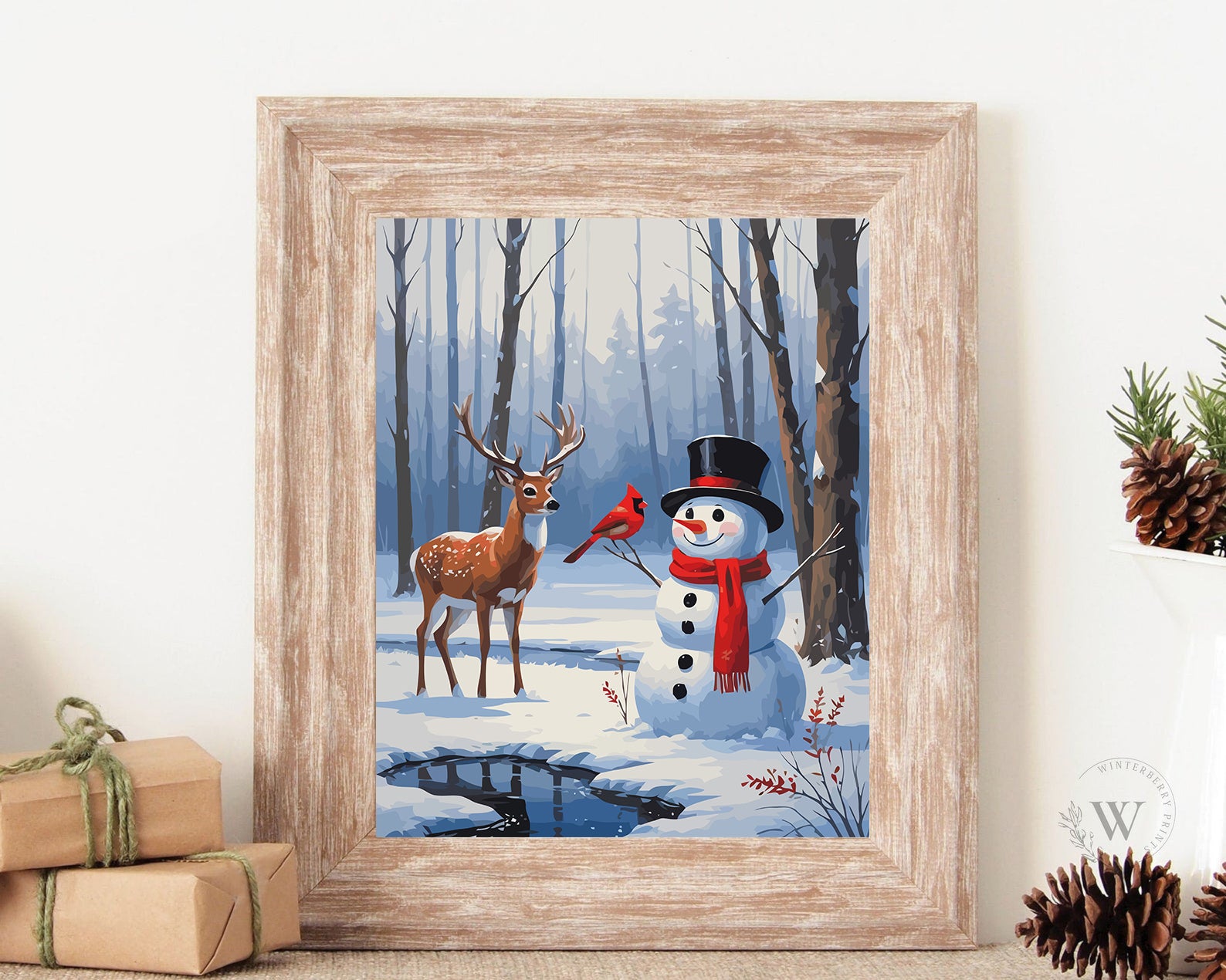 Set Pictură pe numere – Căprioară Și Om De Zăpadă 6152