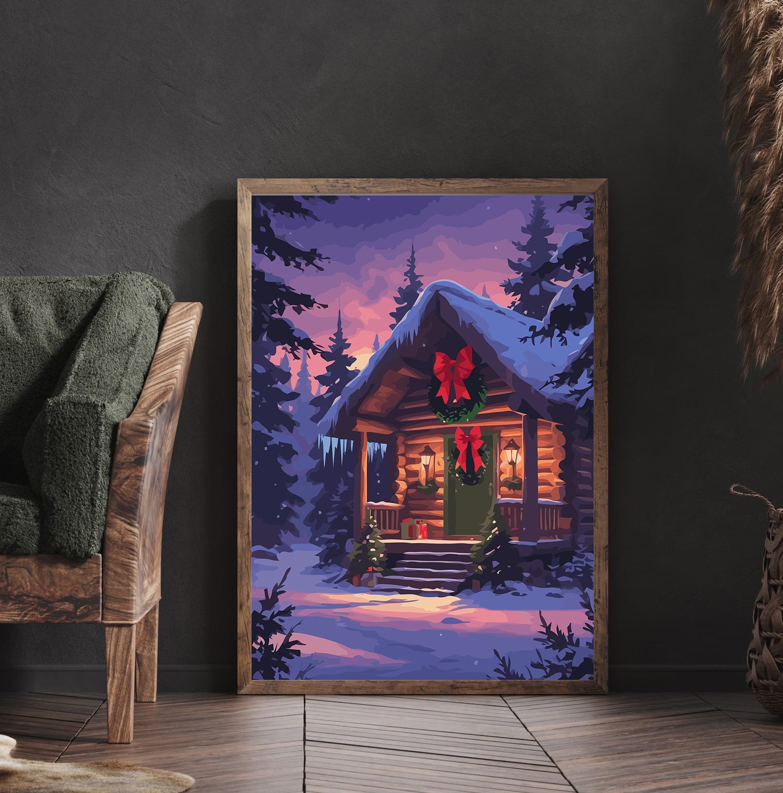 Set Pictură pe numere – Căsuță Decorată De Sărbători 6157