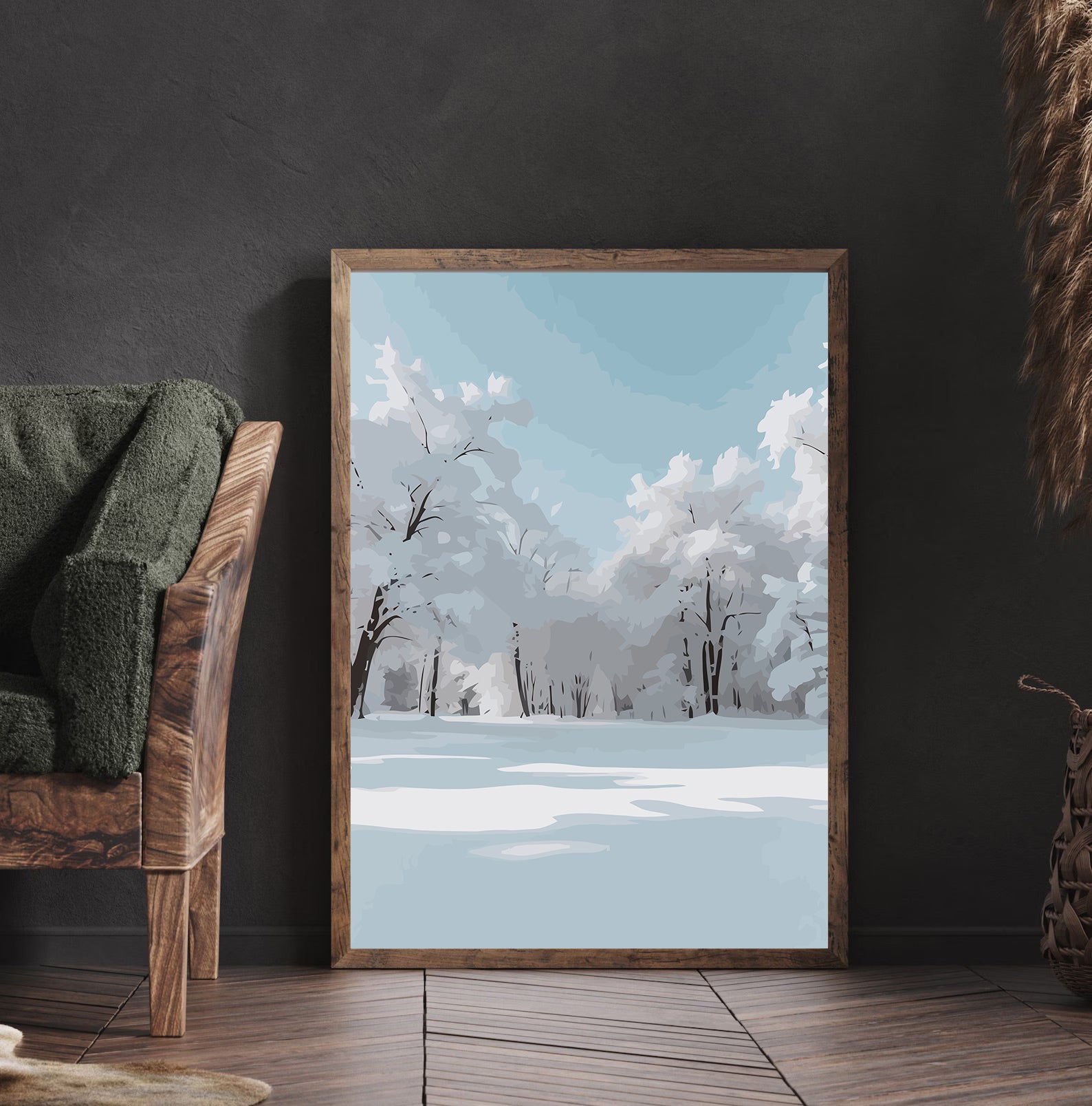 Set Pictură pe numere – Peisaj De Iarnă 6176