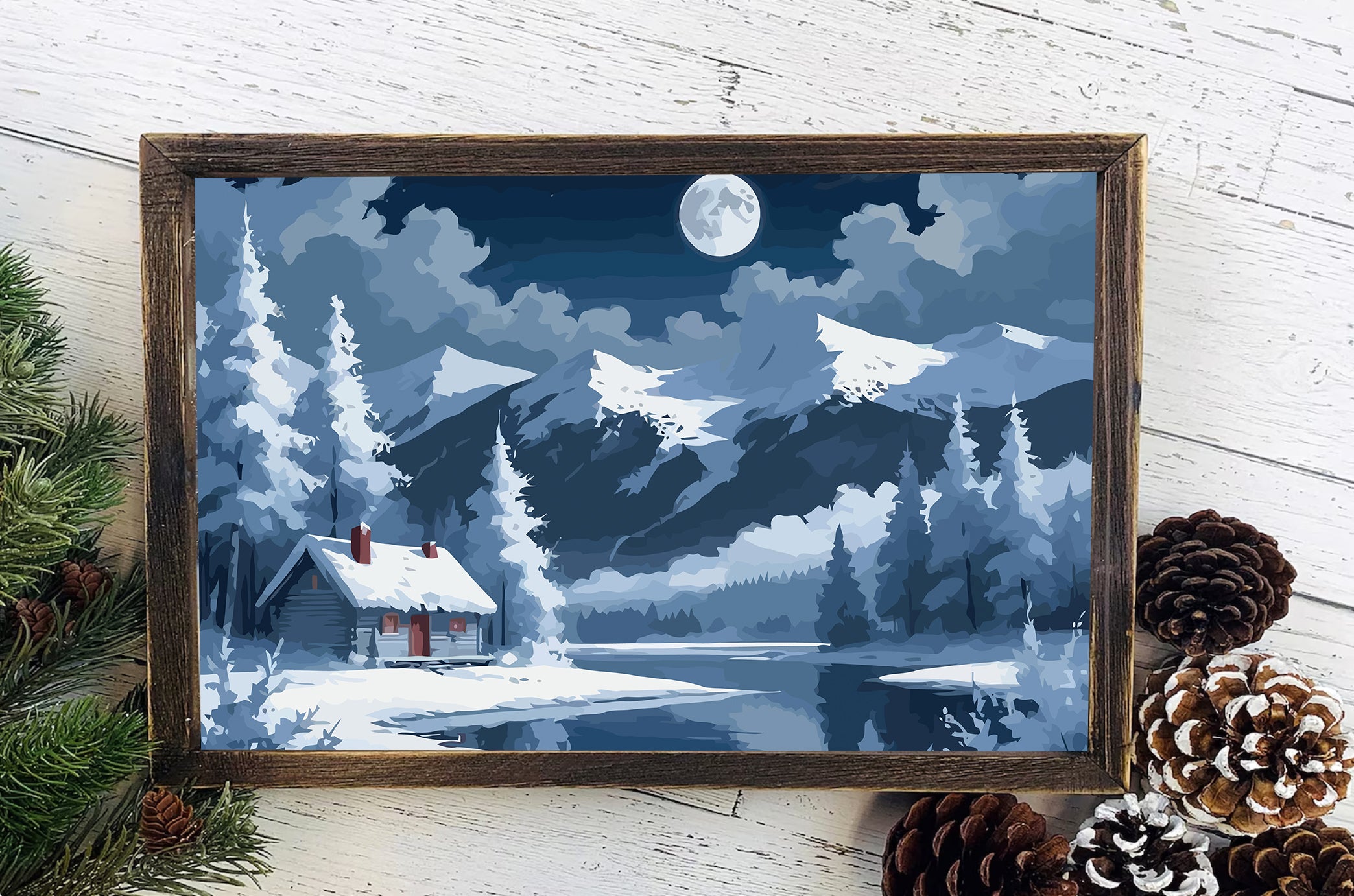 Set Pictură pe numere – Peisaj De Iarnă 6180