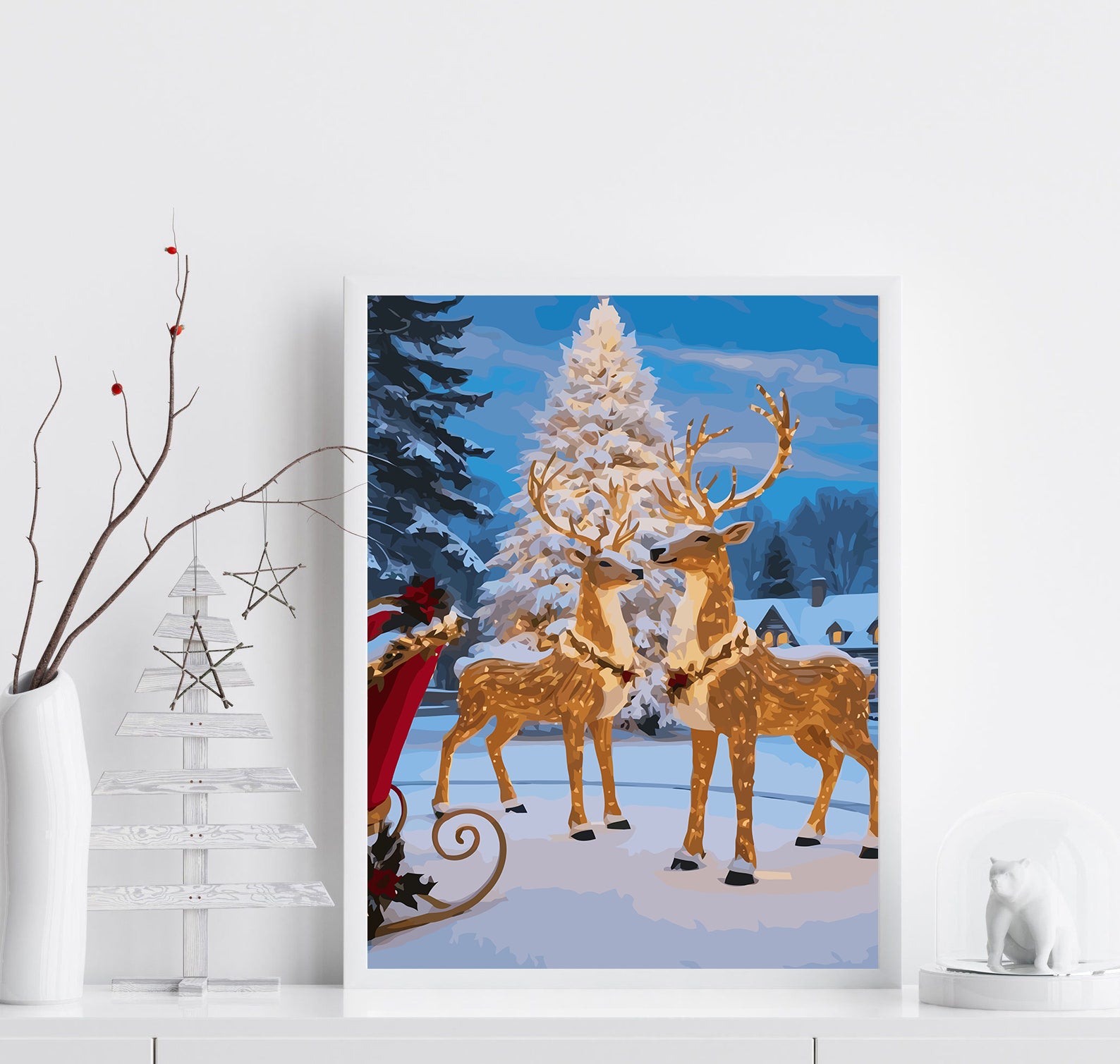 Set Pictură pe numere – Renii Lui Moș Crăciun 6183