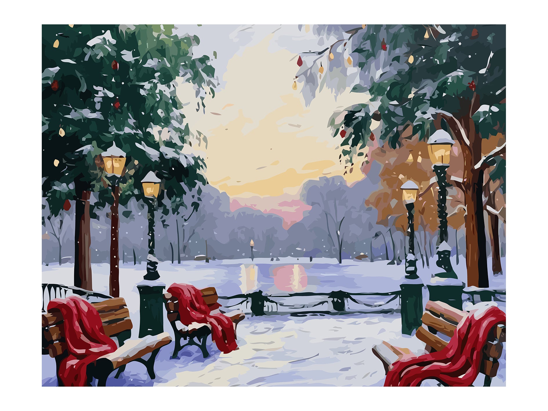 Set Pictură pe numere – Iarna În Orășel 6201