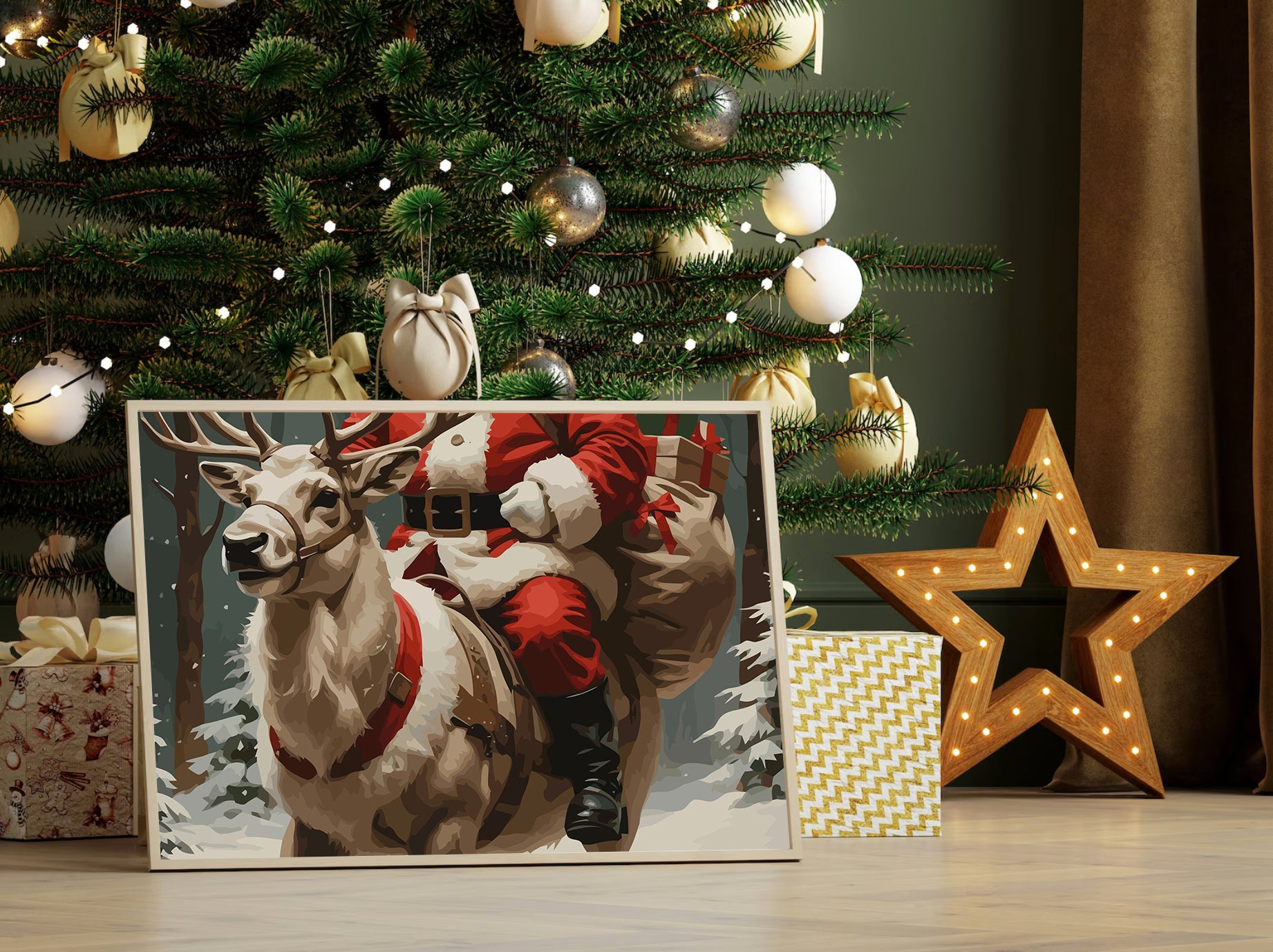 Set Pictură pe numere – Renul Lui Moș Crăciun 6237
