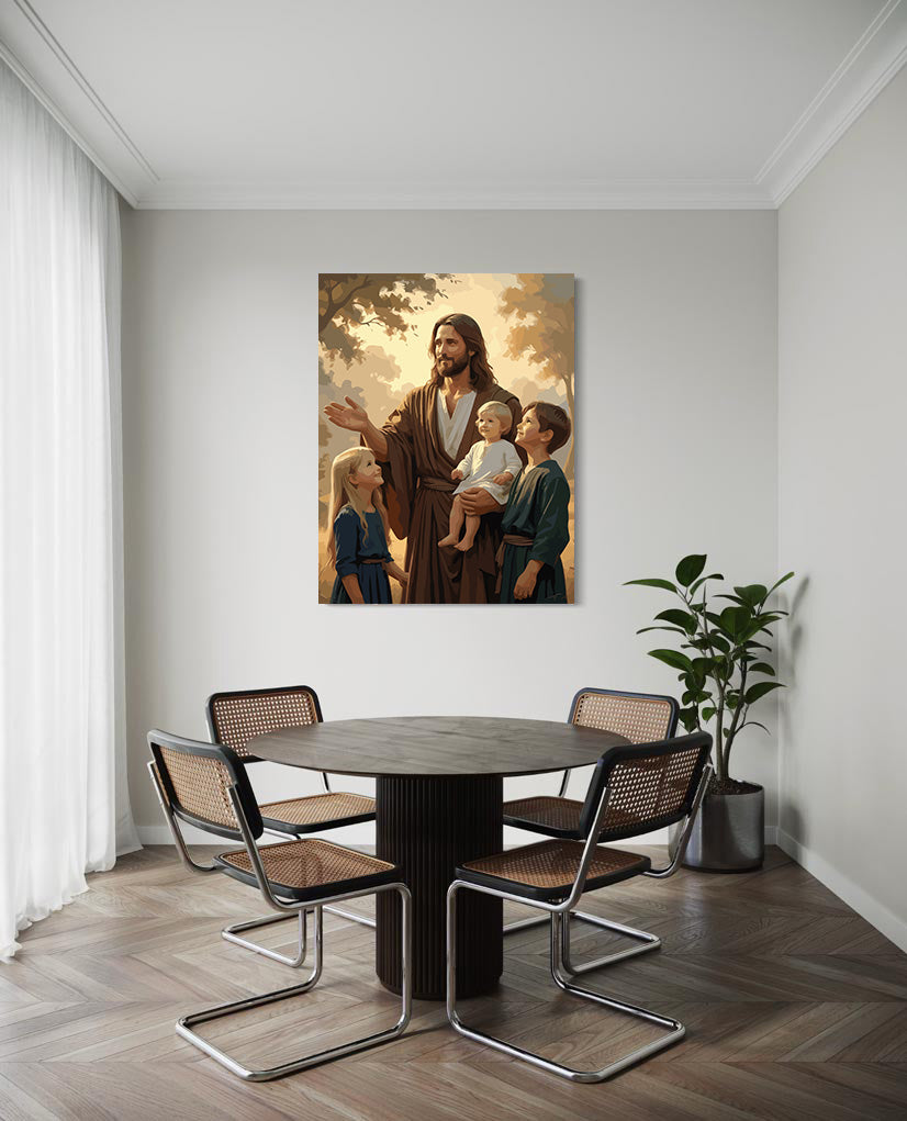 Set Pictură pe numere – Iisus Binecuvântând Copiii 6319