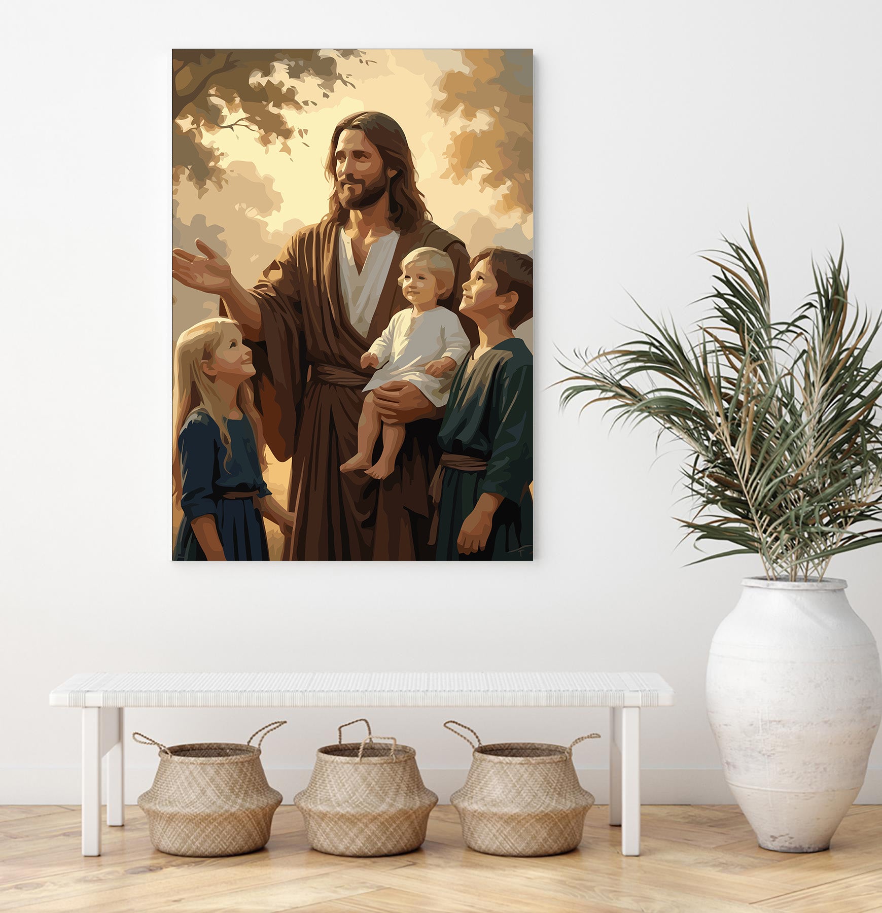 Set Pictură pe numere – Iisus Binecuvântând Copiii 6319