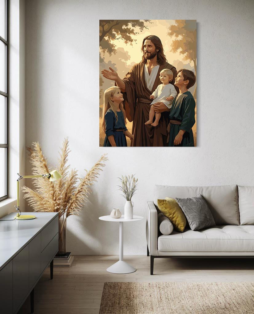 Set Pictură pe numere – Iisus Binecuvântând Copiii 6319