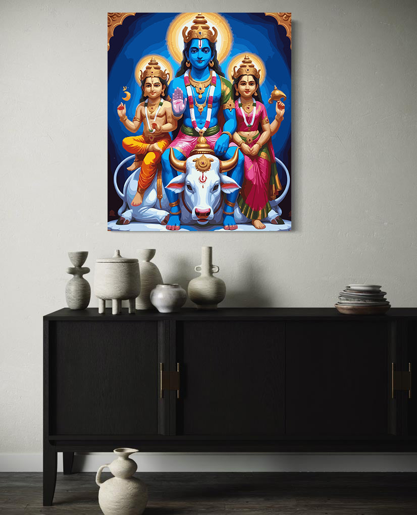 Set Pictură pe numere – Familia Lui Shiva Pe Nandi 6322