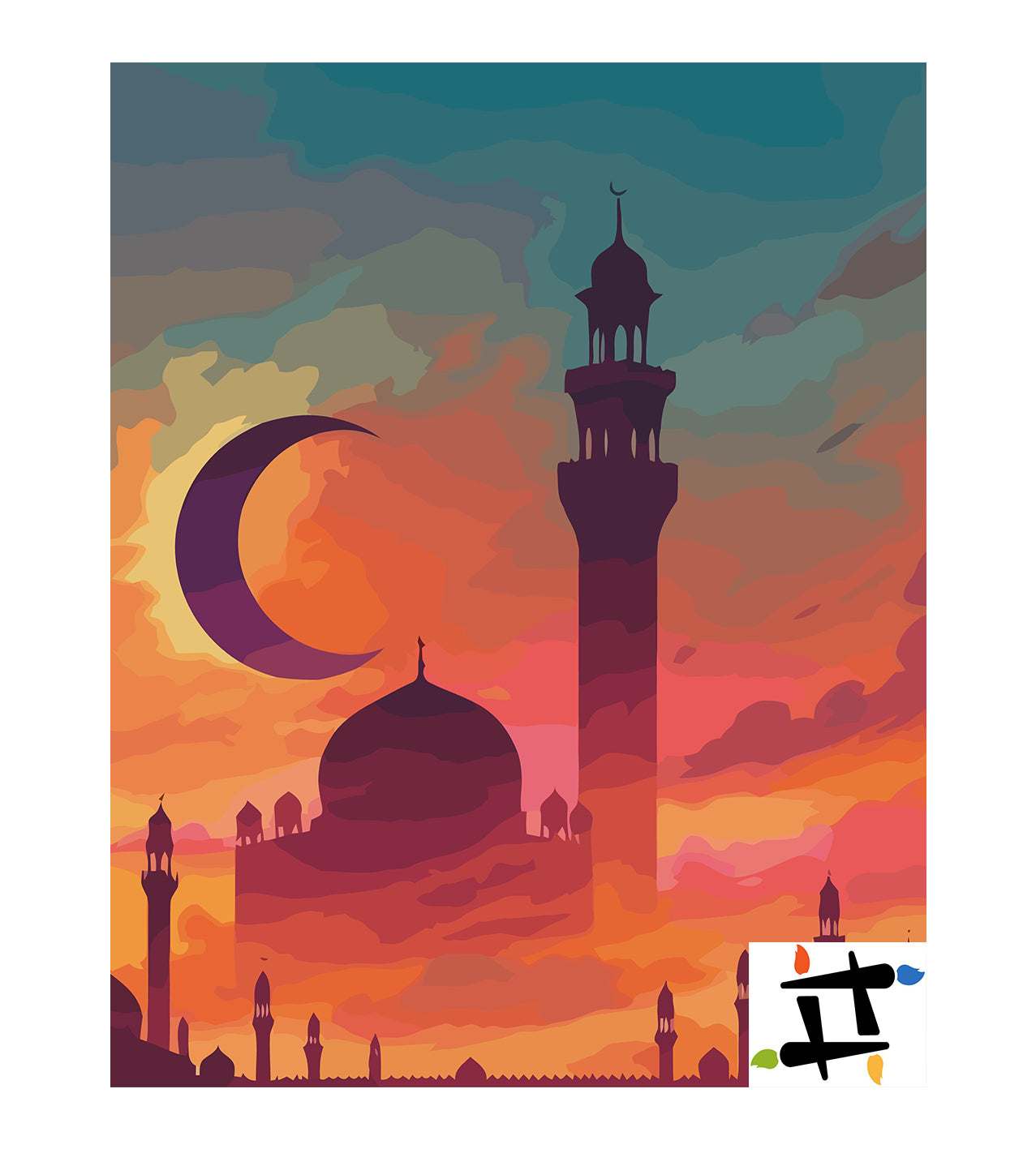 Set Pictură pe numere – Moschee La Apus 6324