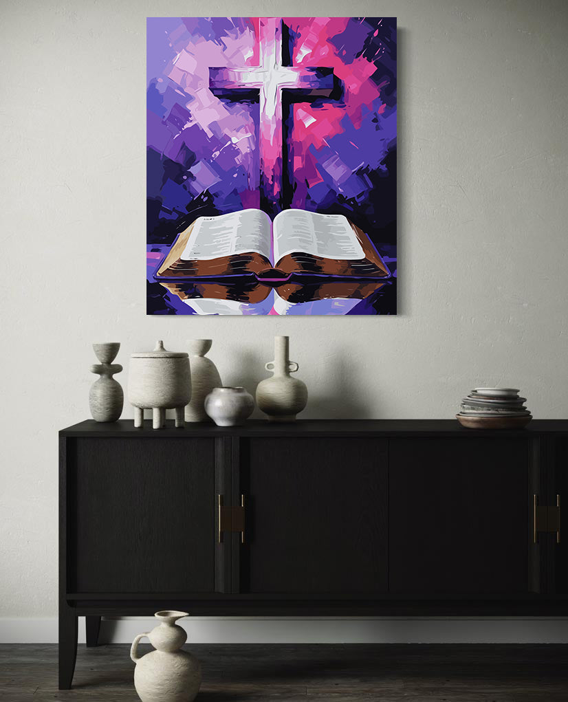 Set Pictură pe numere – Lumina Crucii Și Cuvântul Vieții 6378