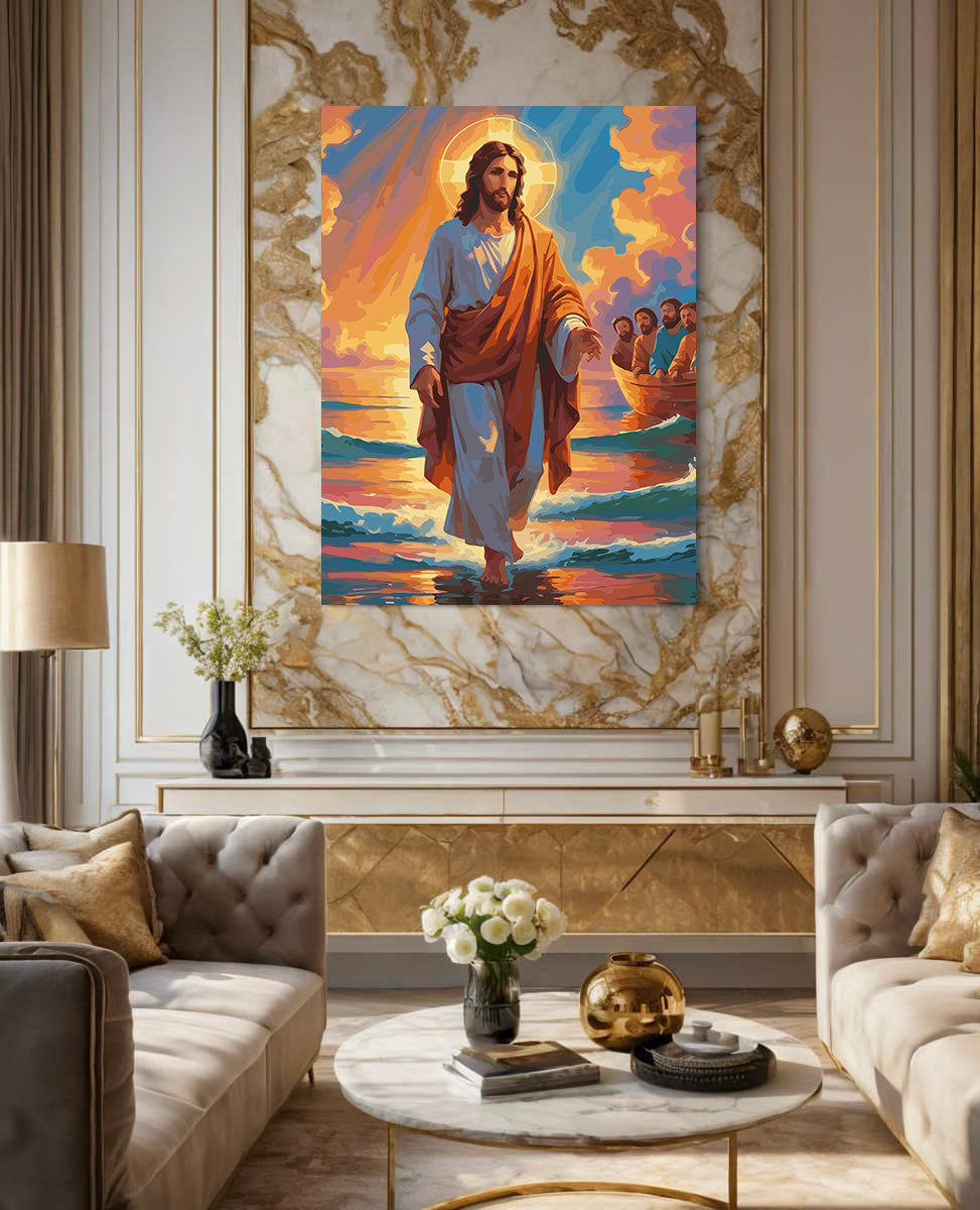 Set Pictură pe numere – Iisus Mergând Pe Apă 6395