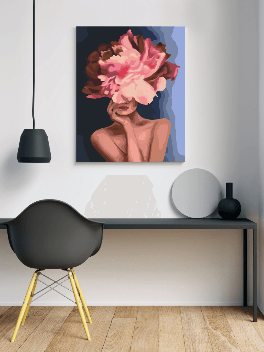 a painting of a woman with a flower in her hair