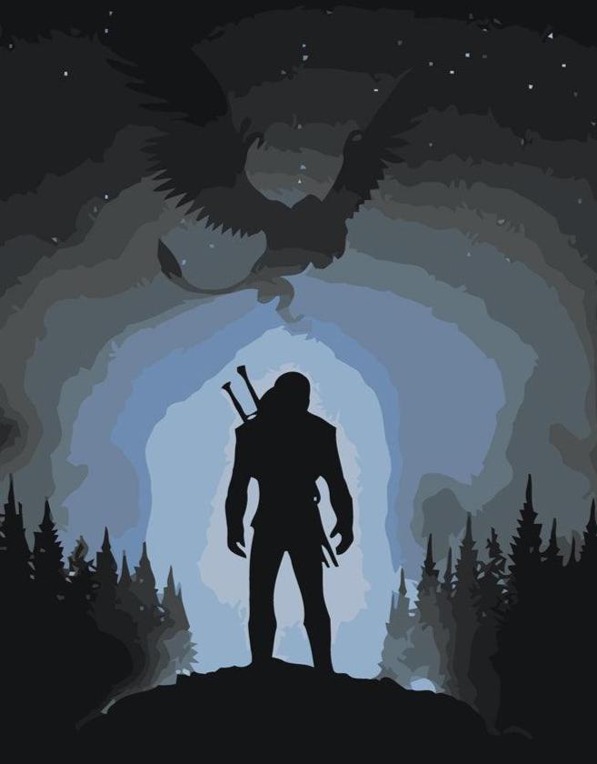 Peinture par numéros - Le guerrier et le dragon 1157