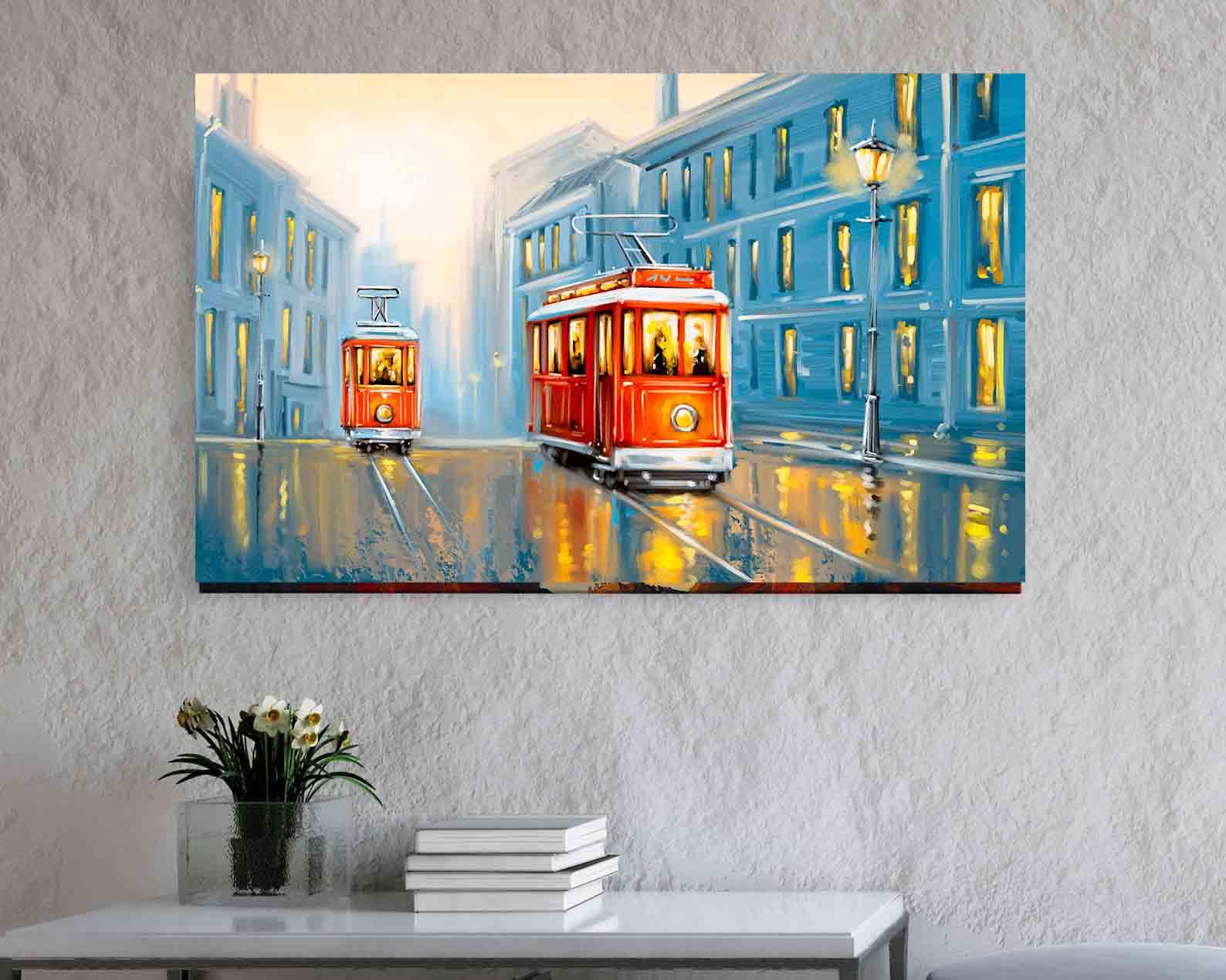 Leinwandbild - Alte Straßenbahn