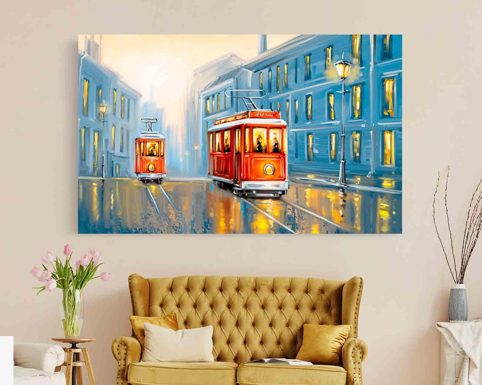 Leinwandbild - Alte Straßenbahn