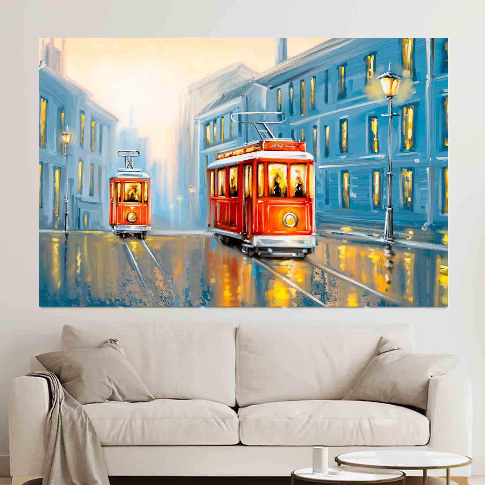 Leinwandbild - Alte Straßenbahn